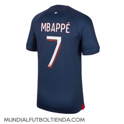 Camiseta Paris Saint-Germain Kylian Mbappe #7 Primera Equipación Replica 2023-24 mangas cortas